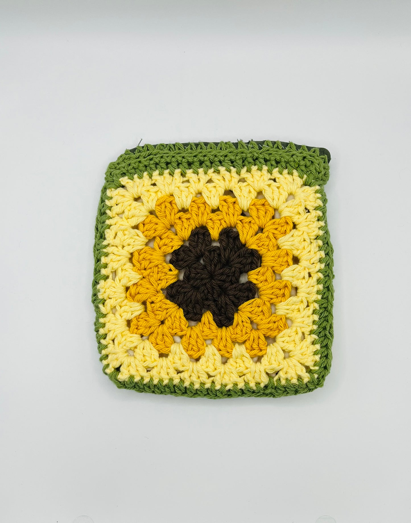 Sunflower Crochet Zipper Pouch
