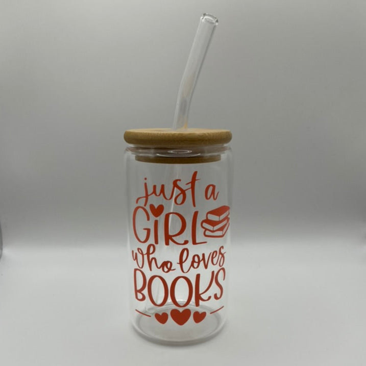 Just a girl who loves books Ice Coffee Glass Cup