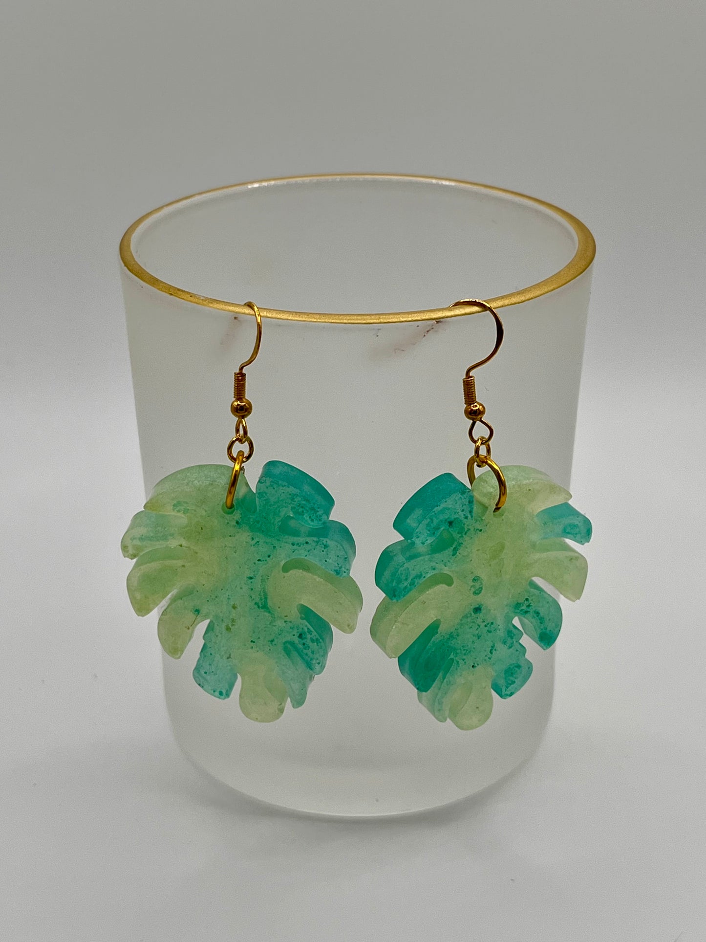 Palm Leaf Resin earrings
