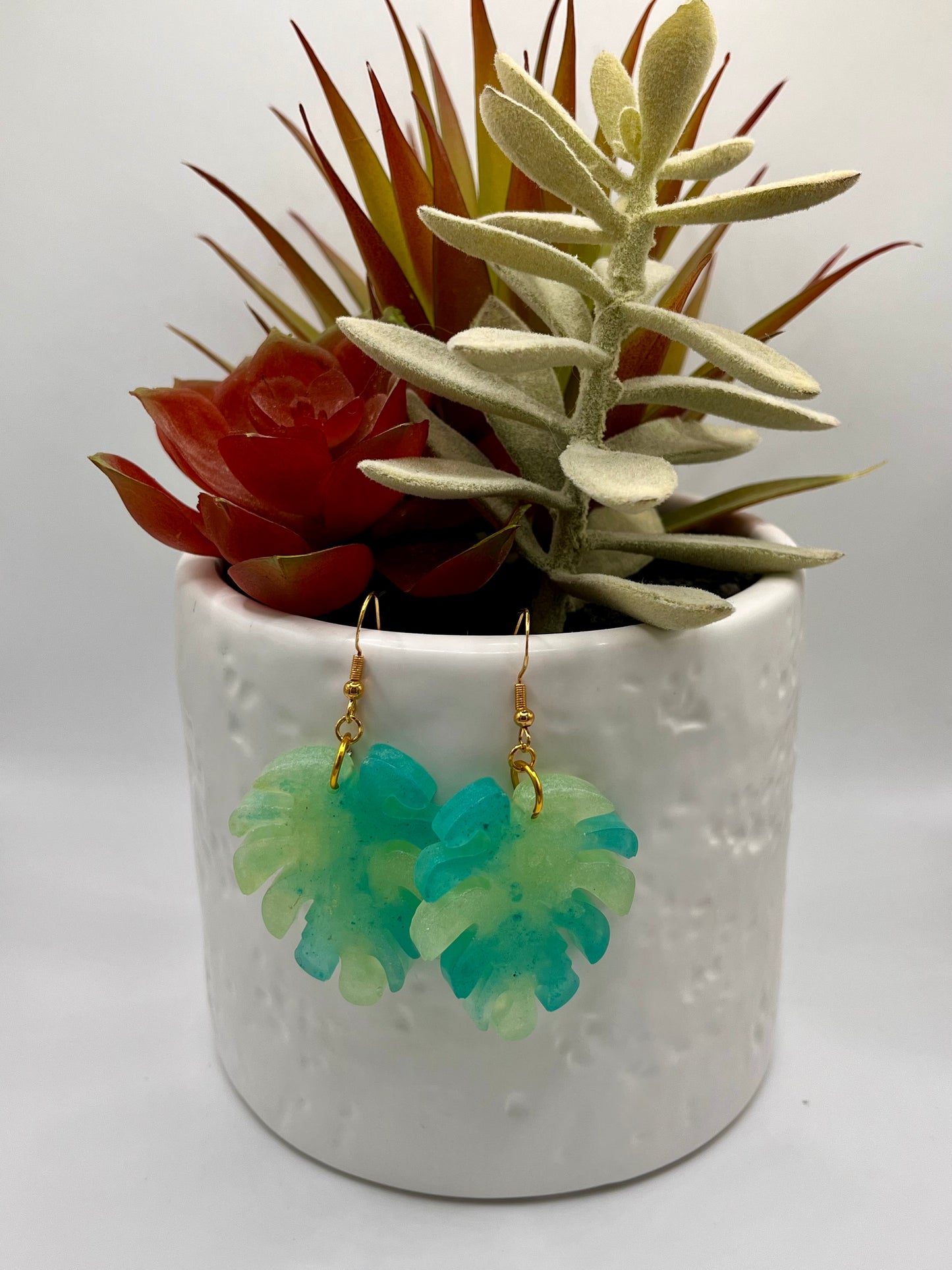 Palm Leaf Resin earrings