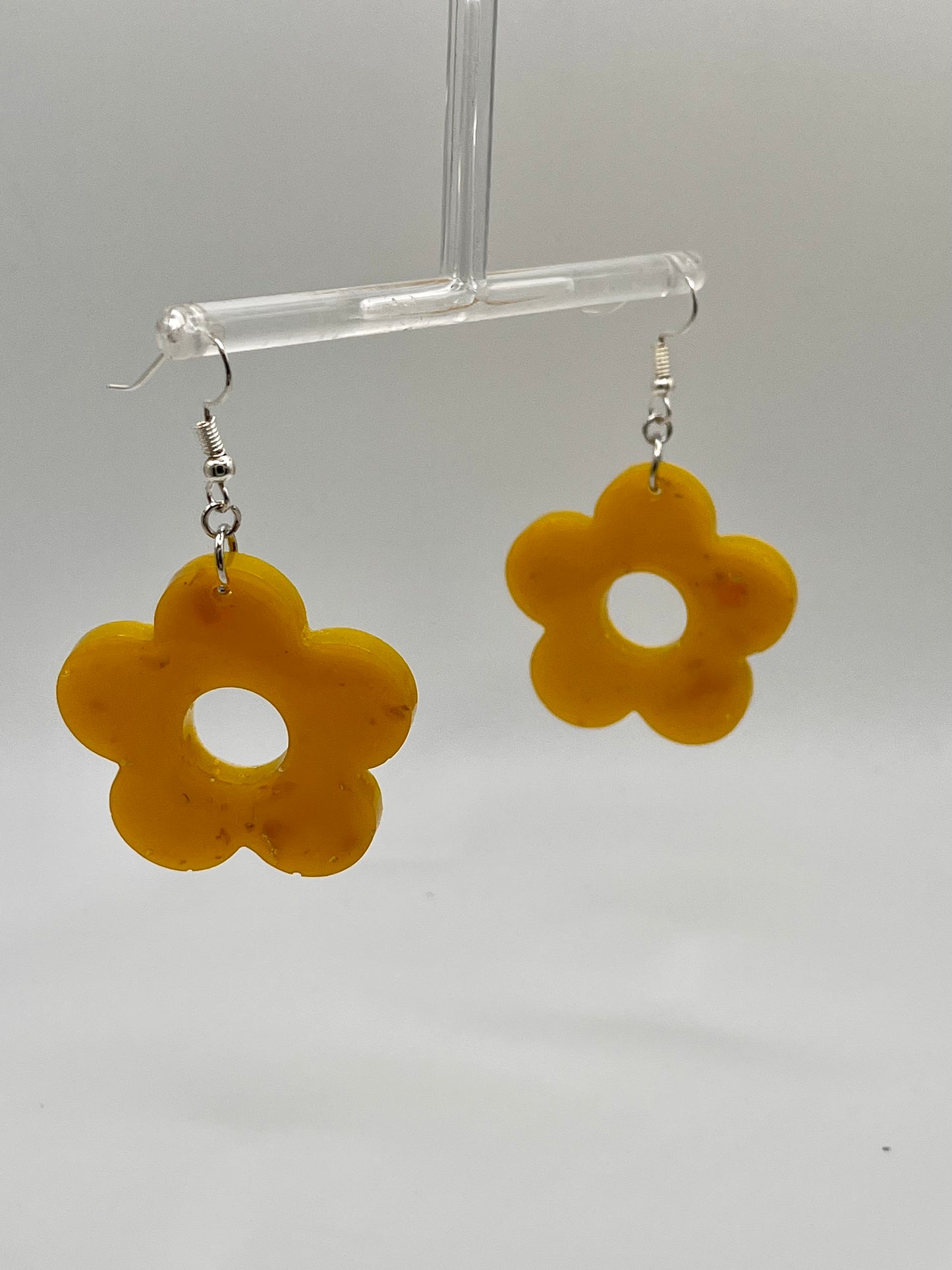 Yellow Flower Resin Earrings