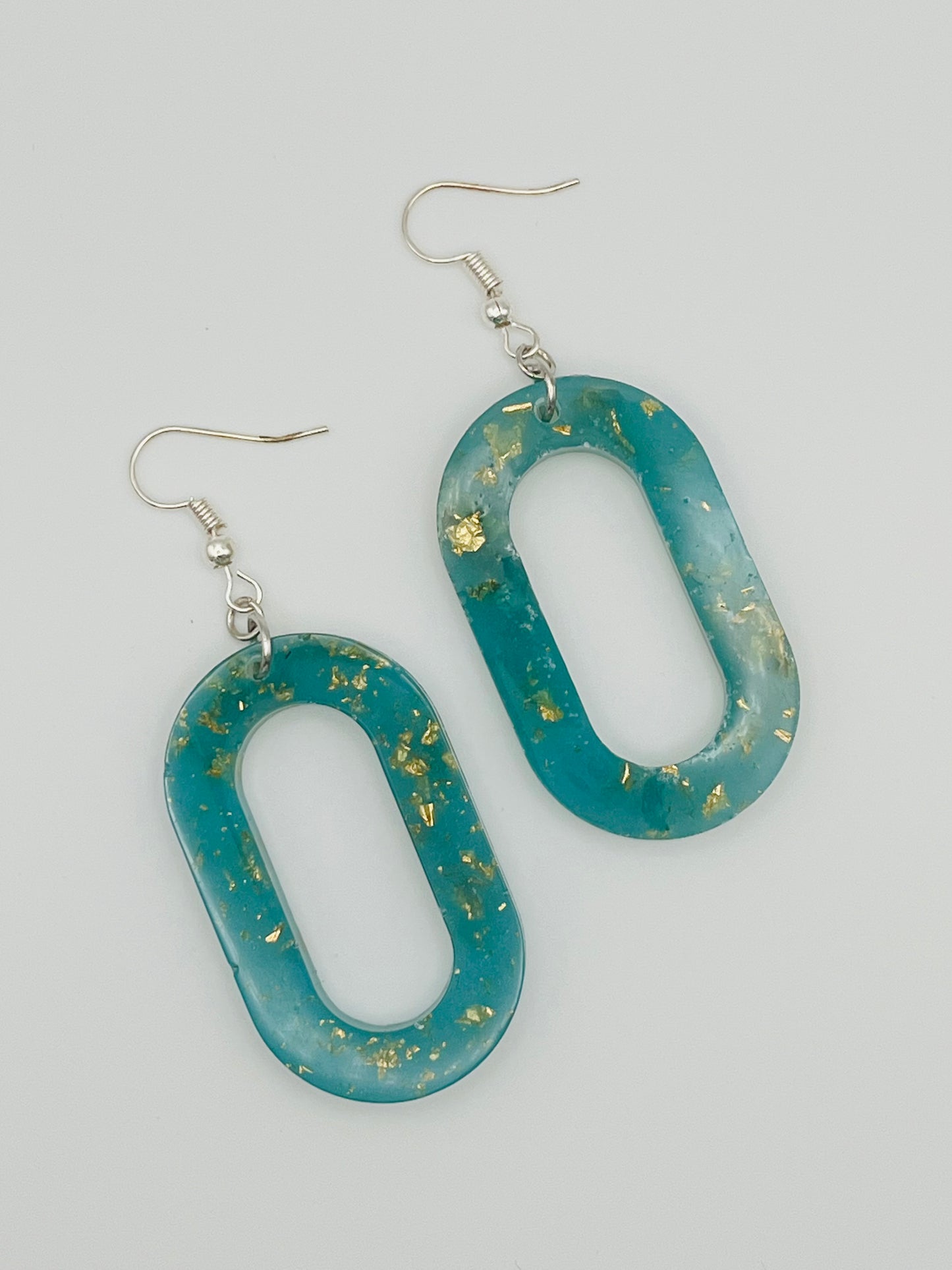 Blue Sea resin earrings
