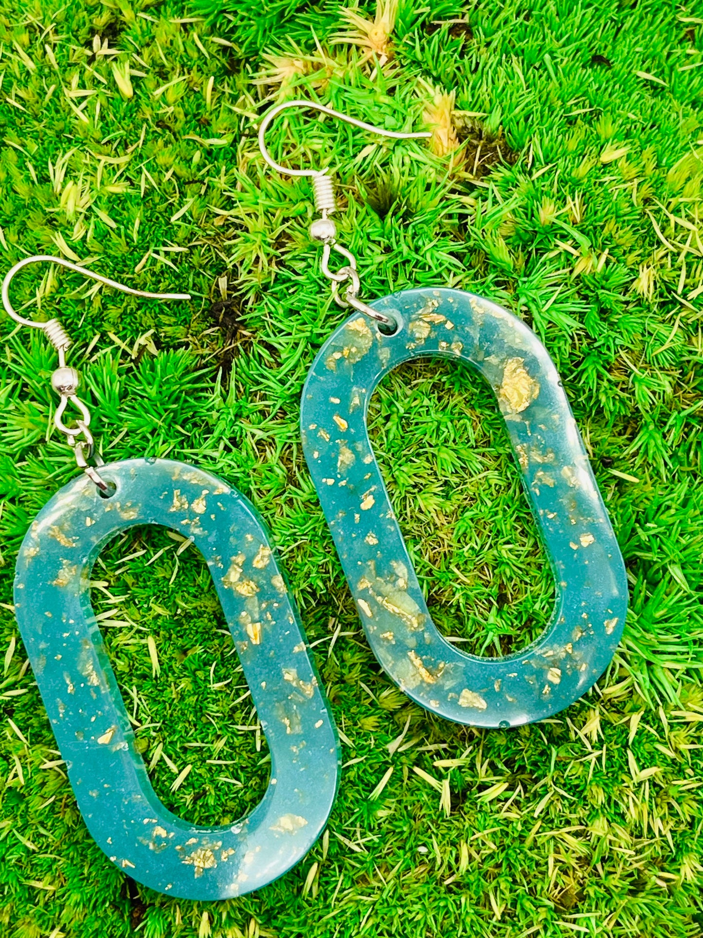 Blue Sea resin earrings