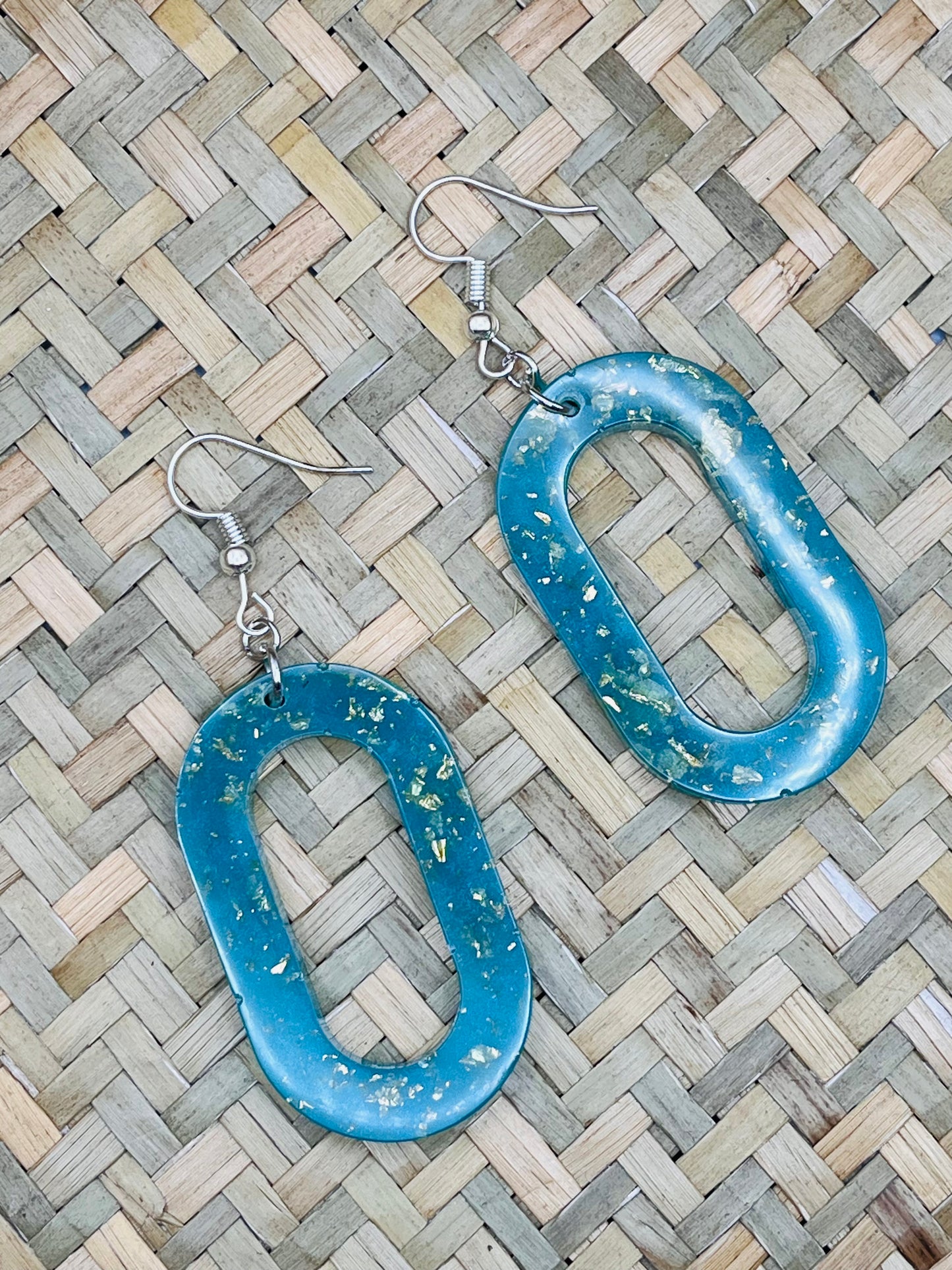 Blue Sea resin earrings
