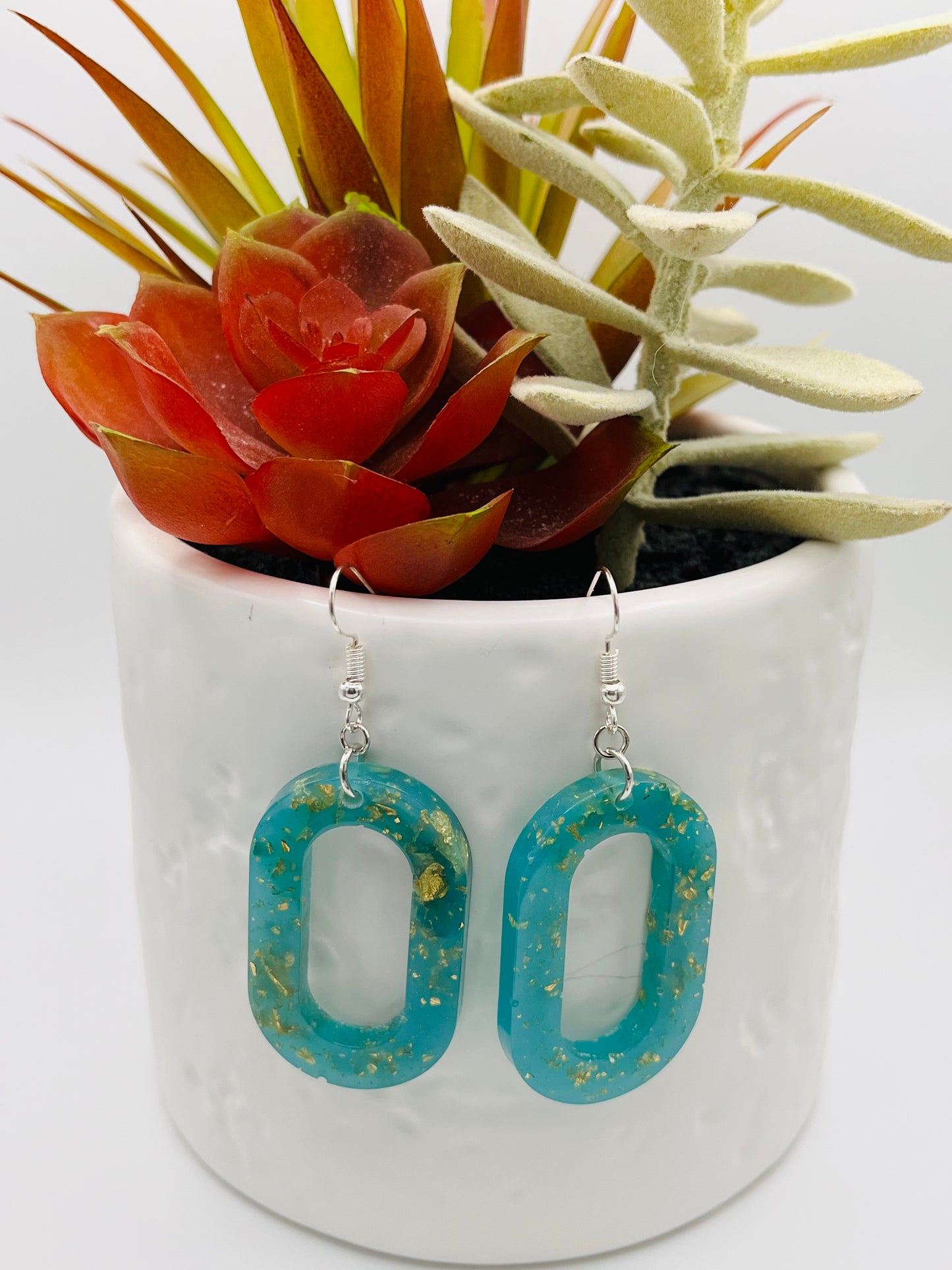 Blue Sea resin earrings