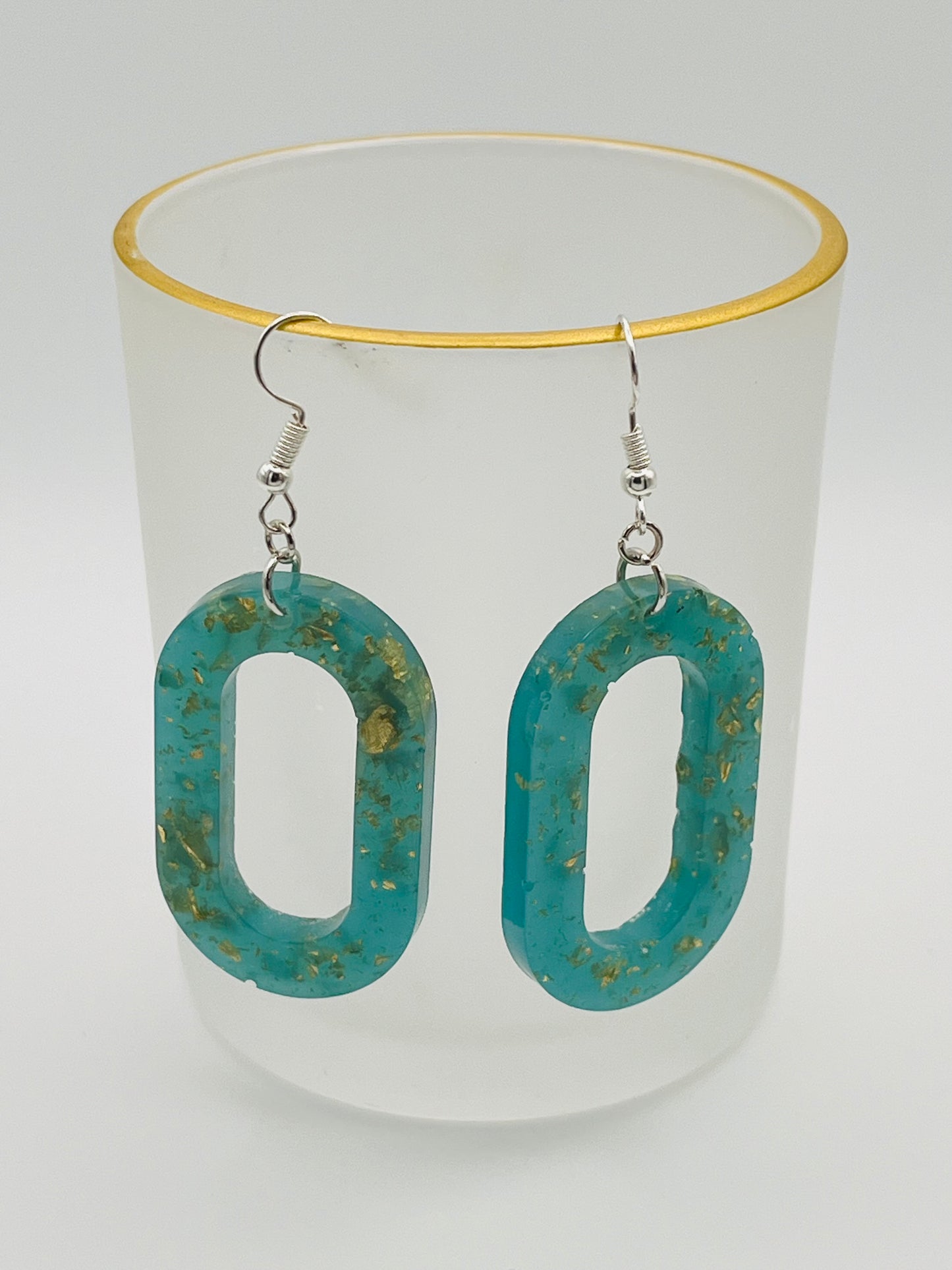 Blue Sea resin earrings