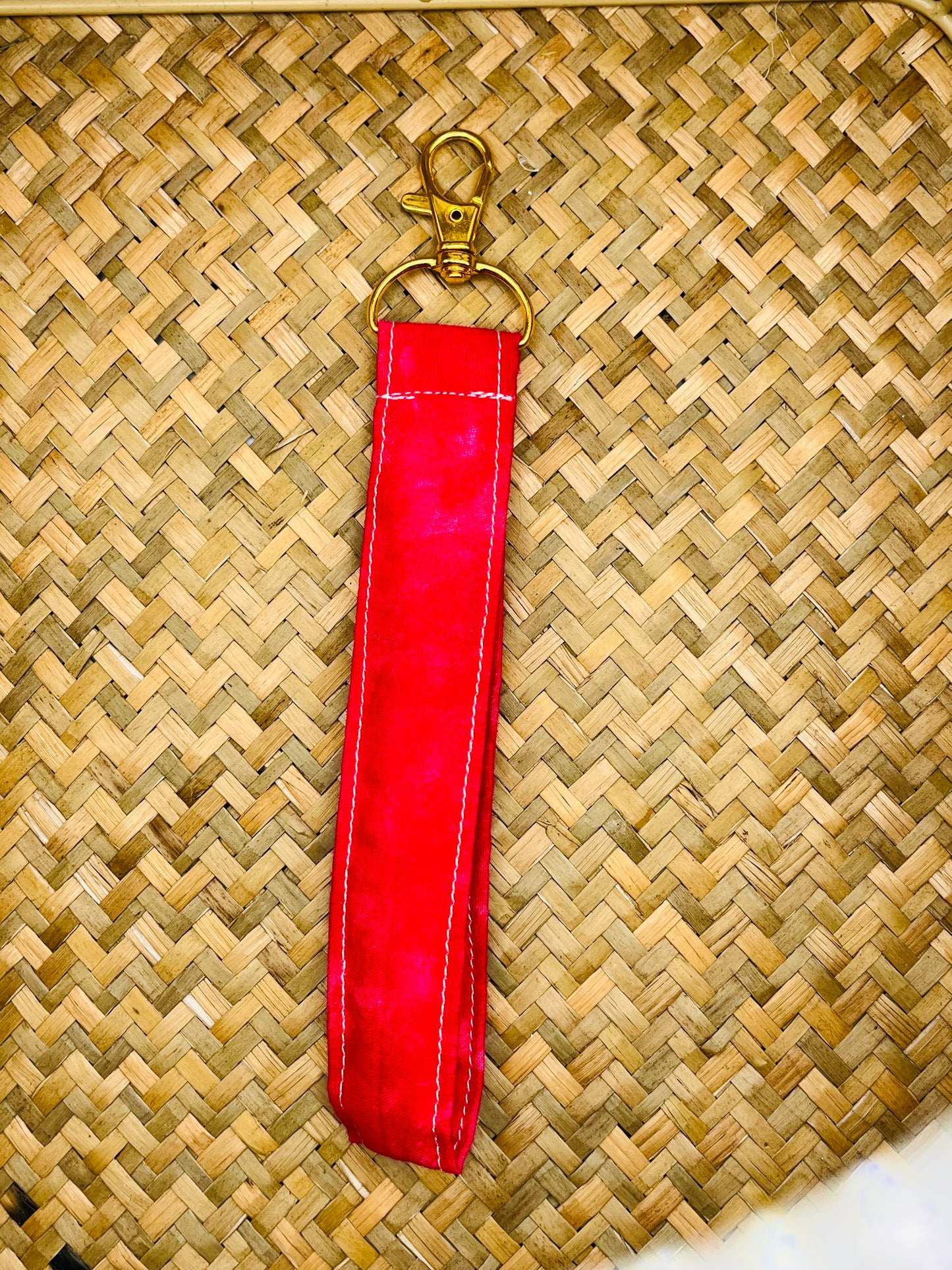 Pink Handmade Key Wristlet key Accessory