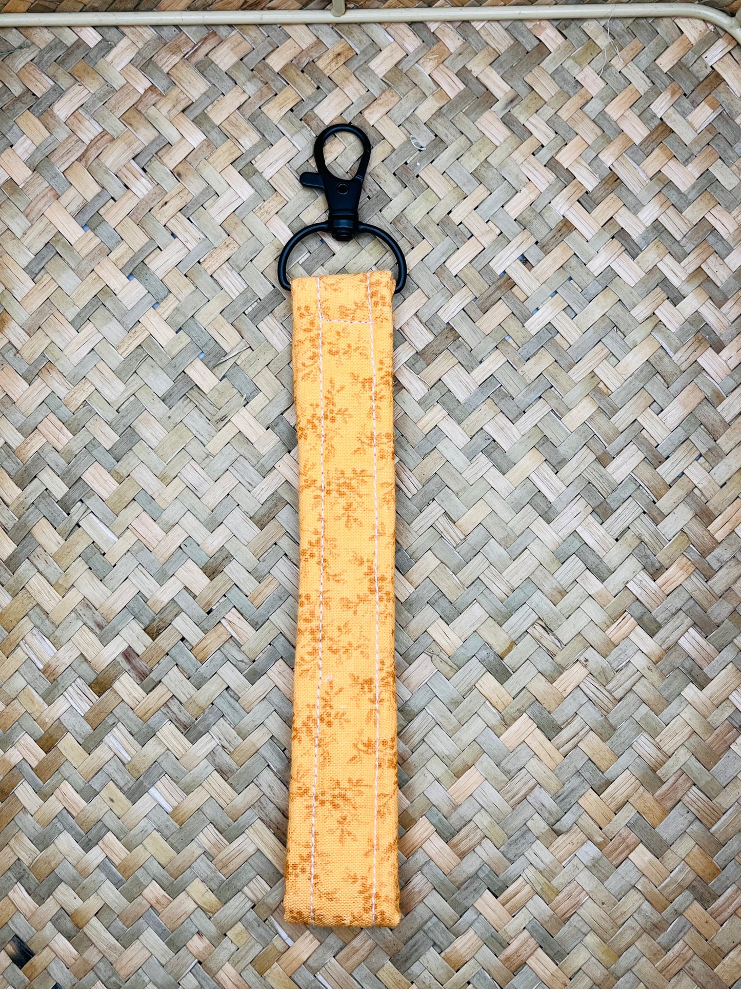Orange Leaves Handmade Key Wristlet key Accessory