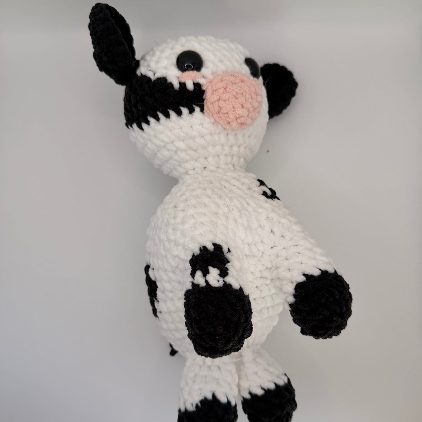 Crochet Plush Cow with Interchangeable Berry Hats