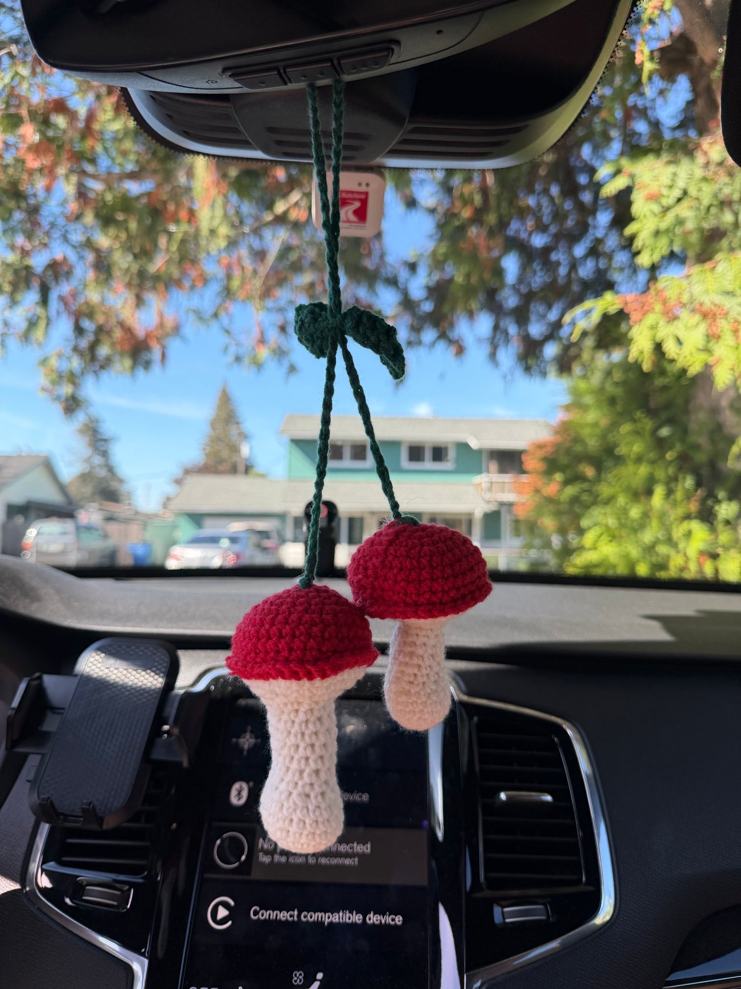 Mushroom car charm