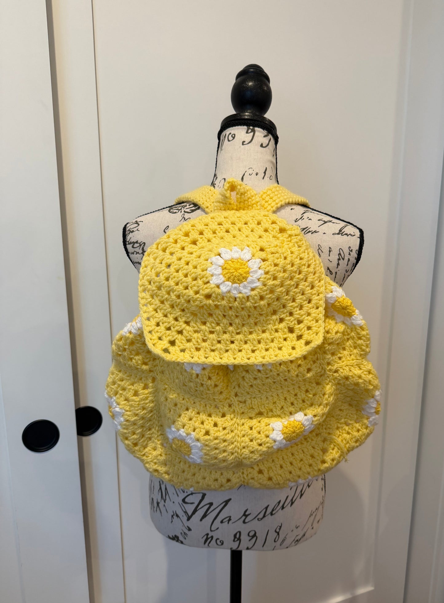 Crochet Yellow Daisy Backpack