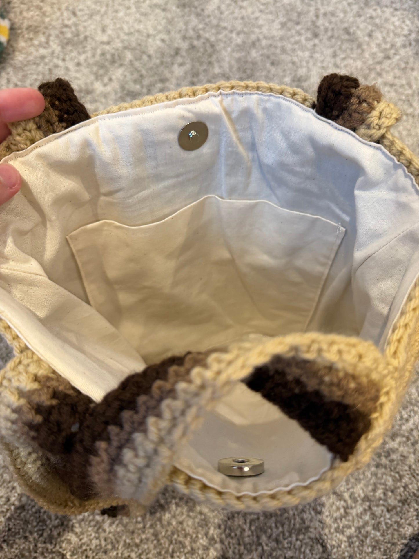 Crochet Brown & Tan Checkard