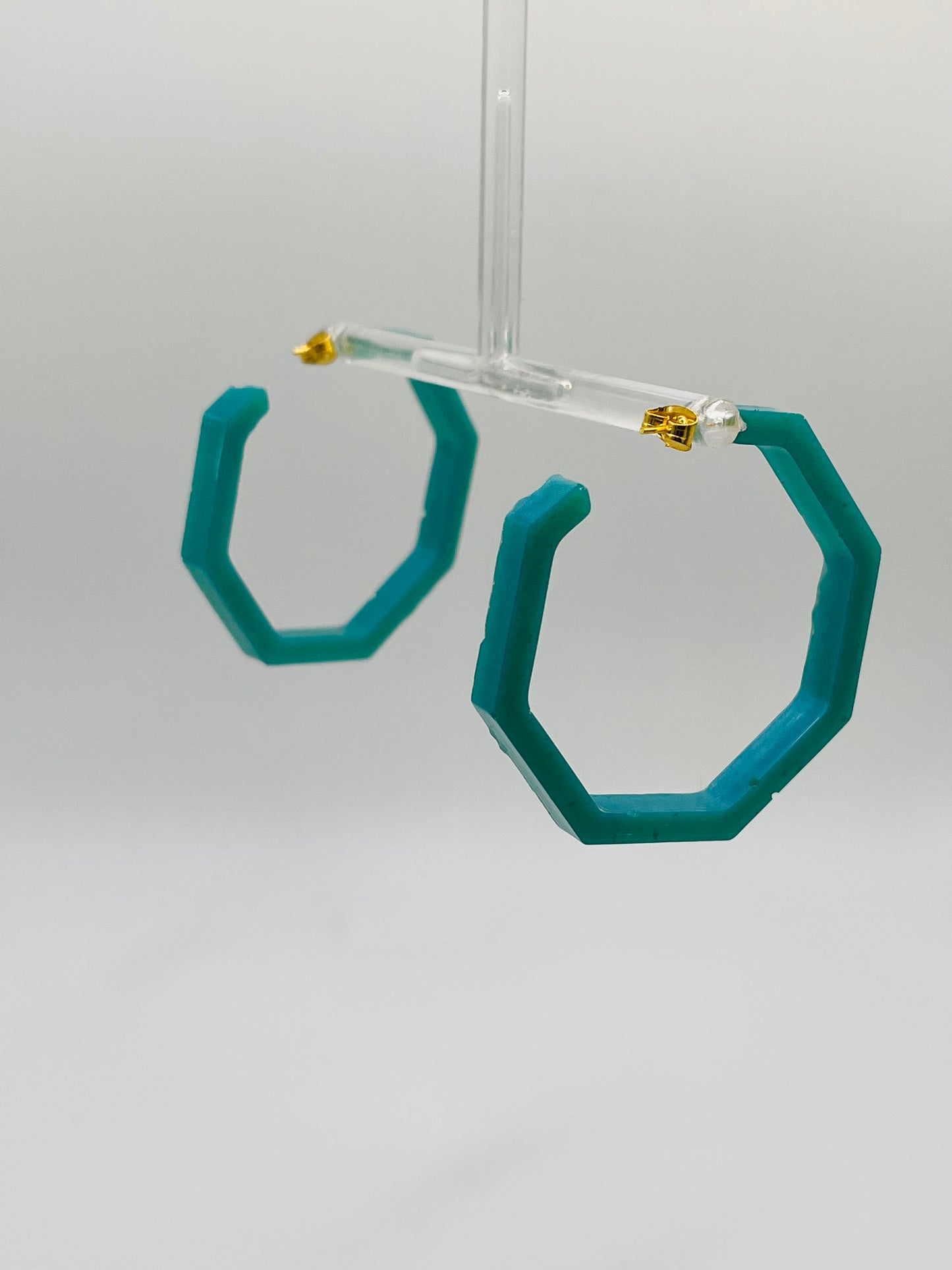Sea Blue hoop Resin Earrings