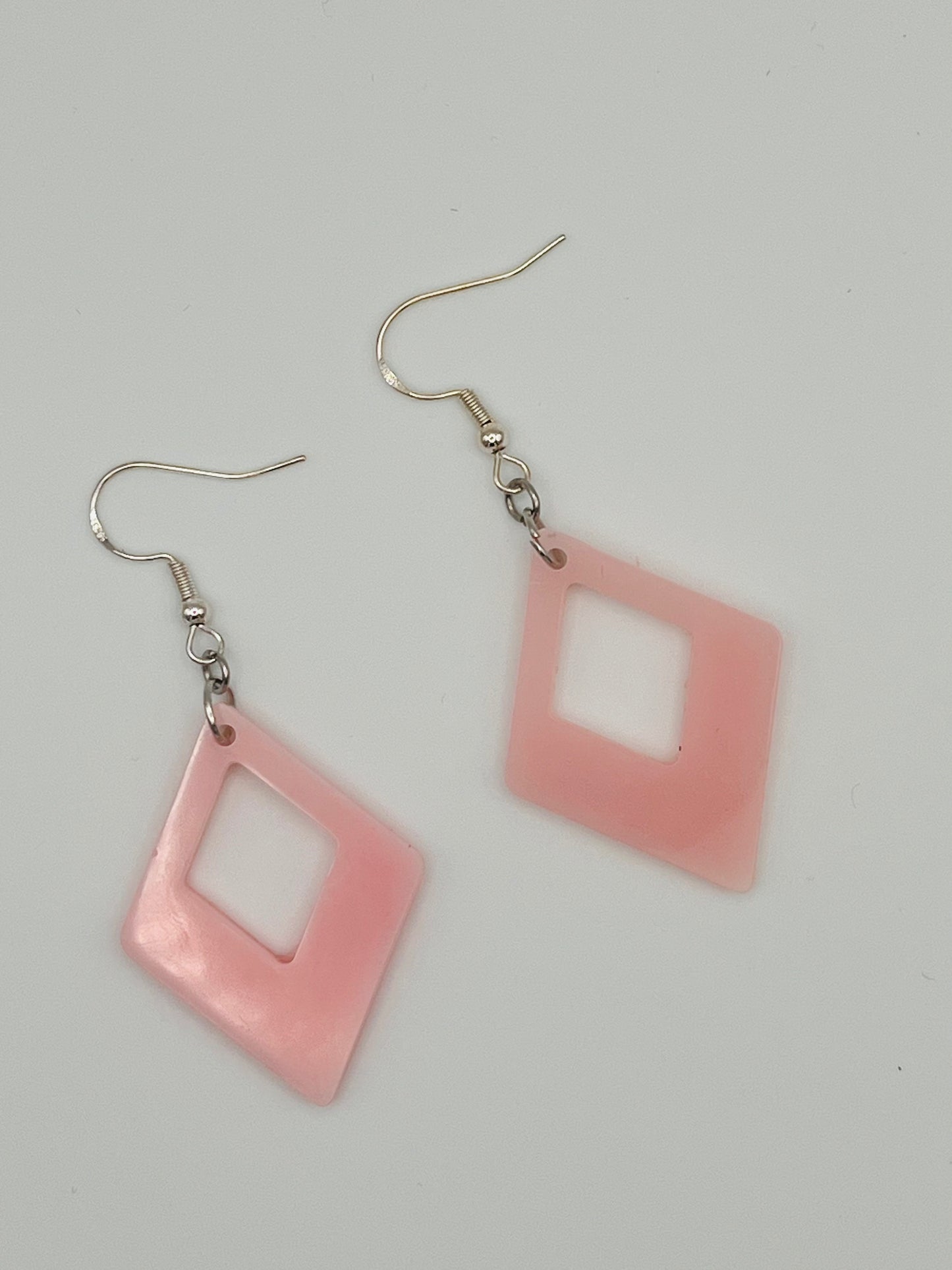 Pink Diamond Resin Earrings