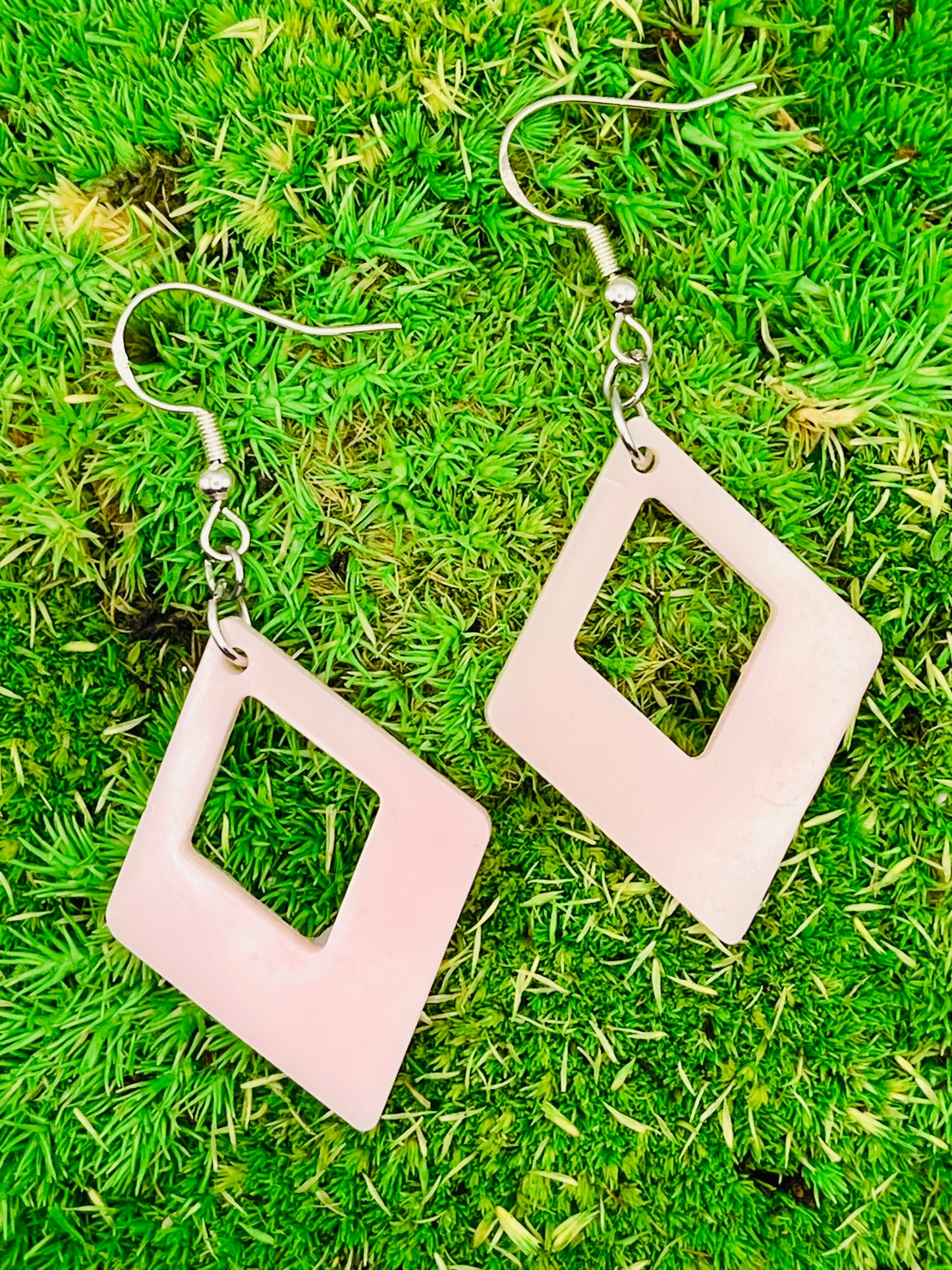 Pink Diamond Resin Earrings