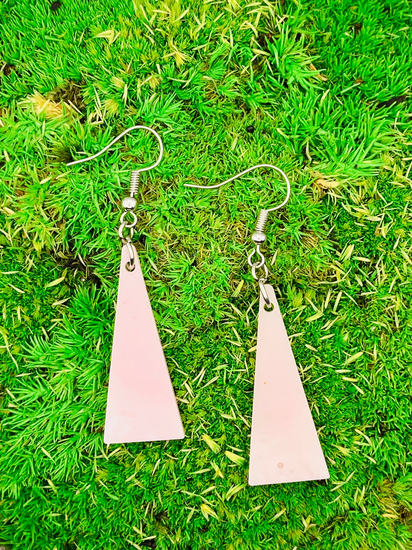Pink Triangle Resin earrings