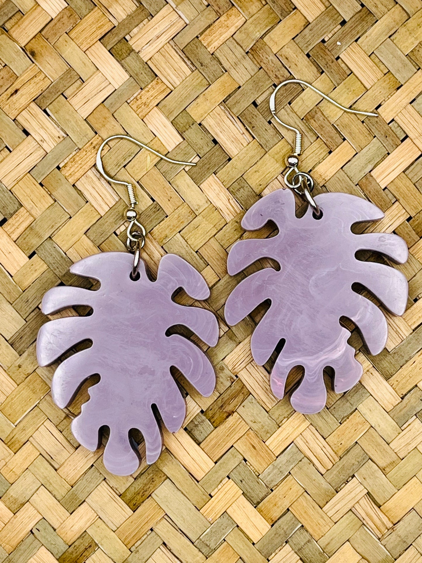 Palm Leaf Resin earrings