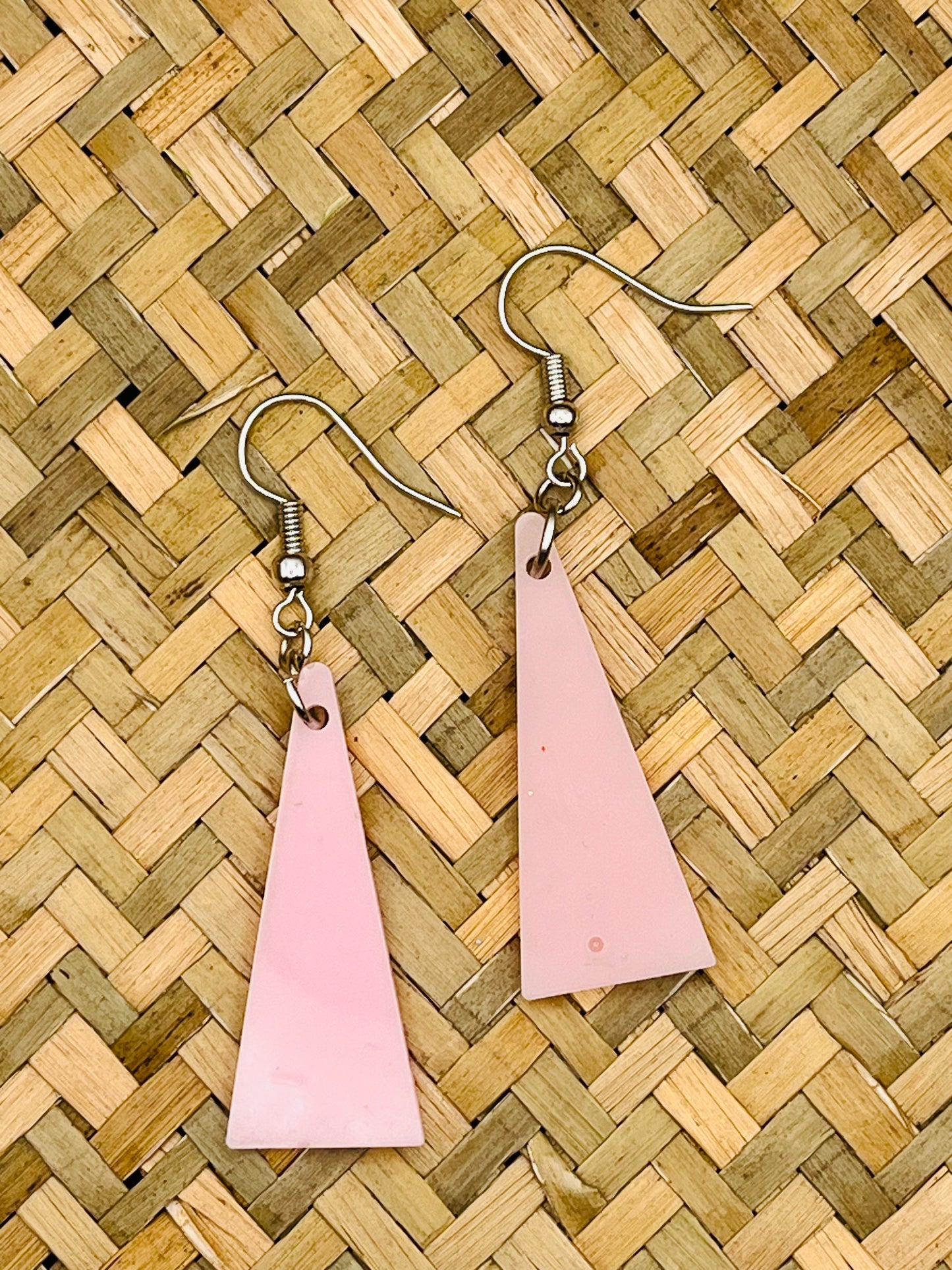 Pink Triangle Resin earrings