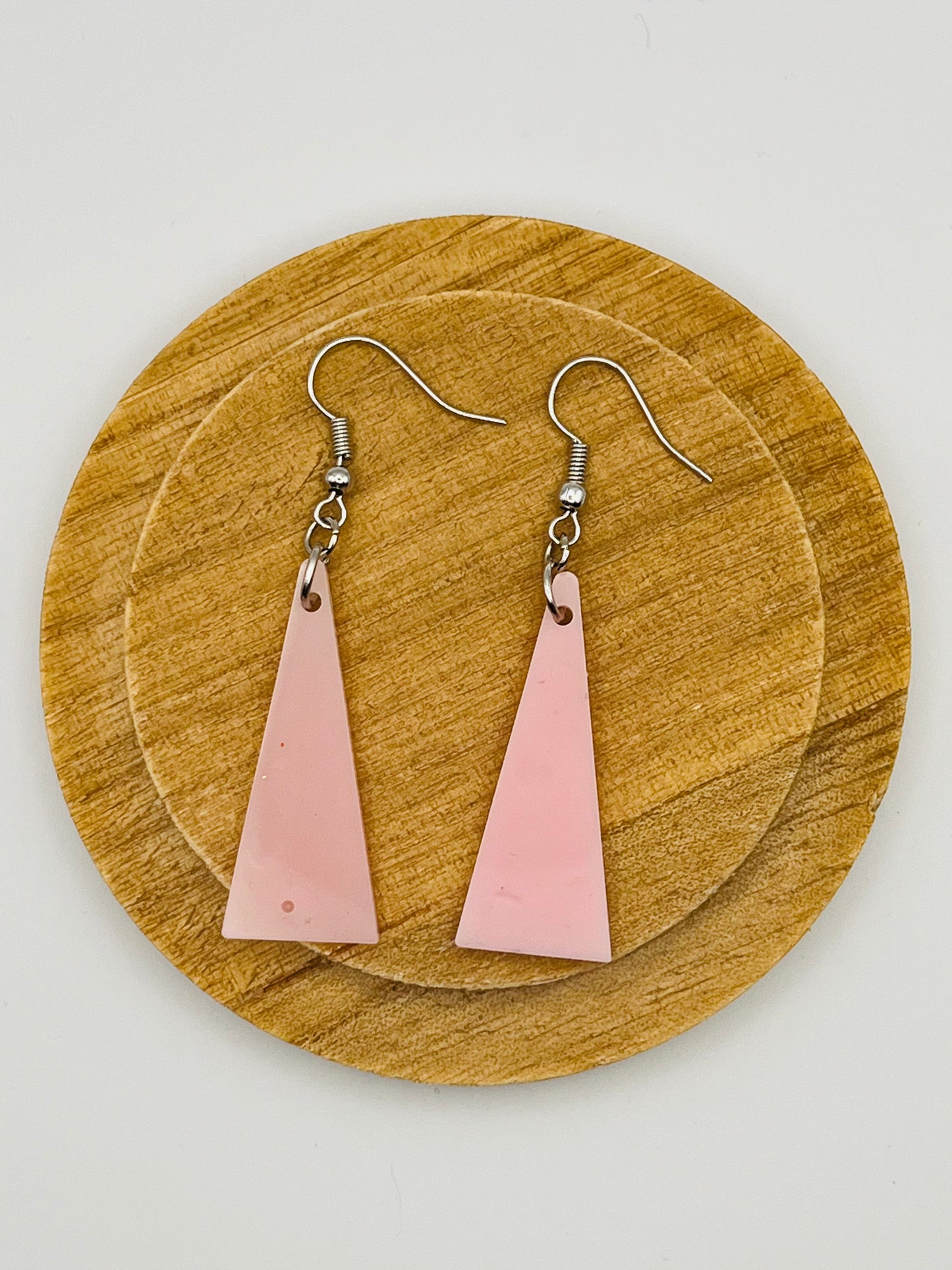 Pink Triangle Resin earrings