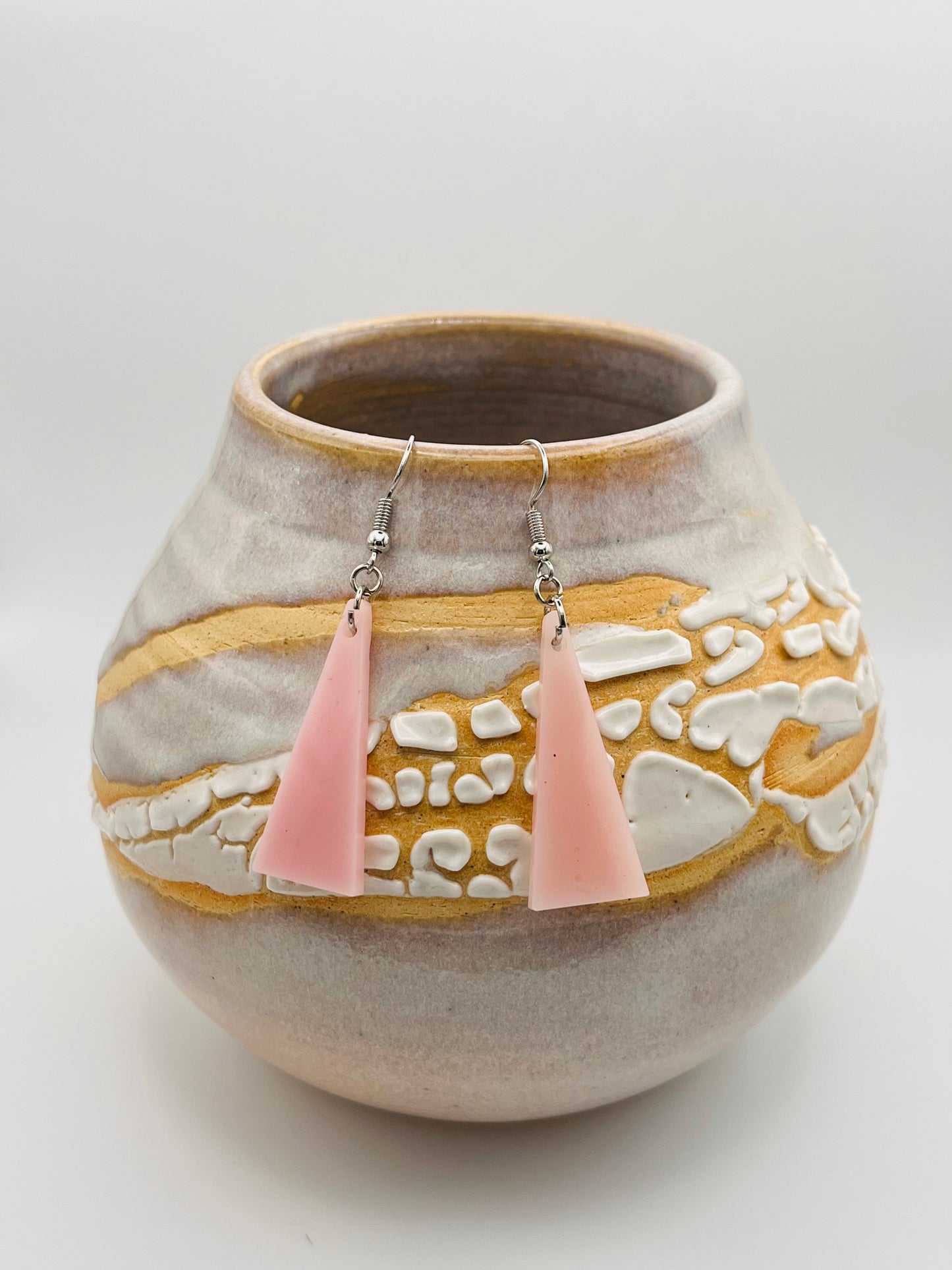 Pink Triangle Resin earrings