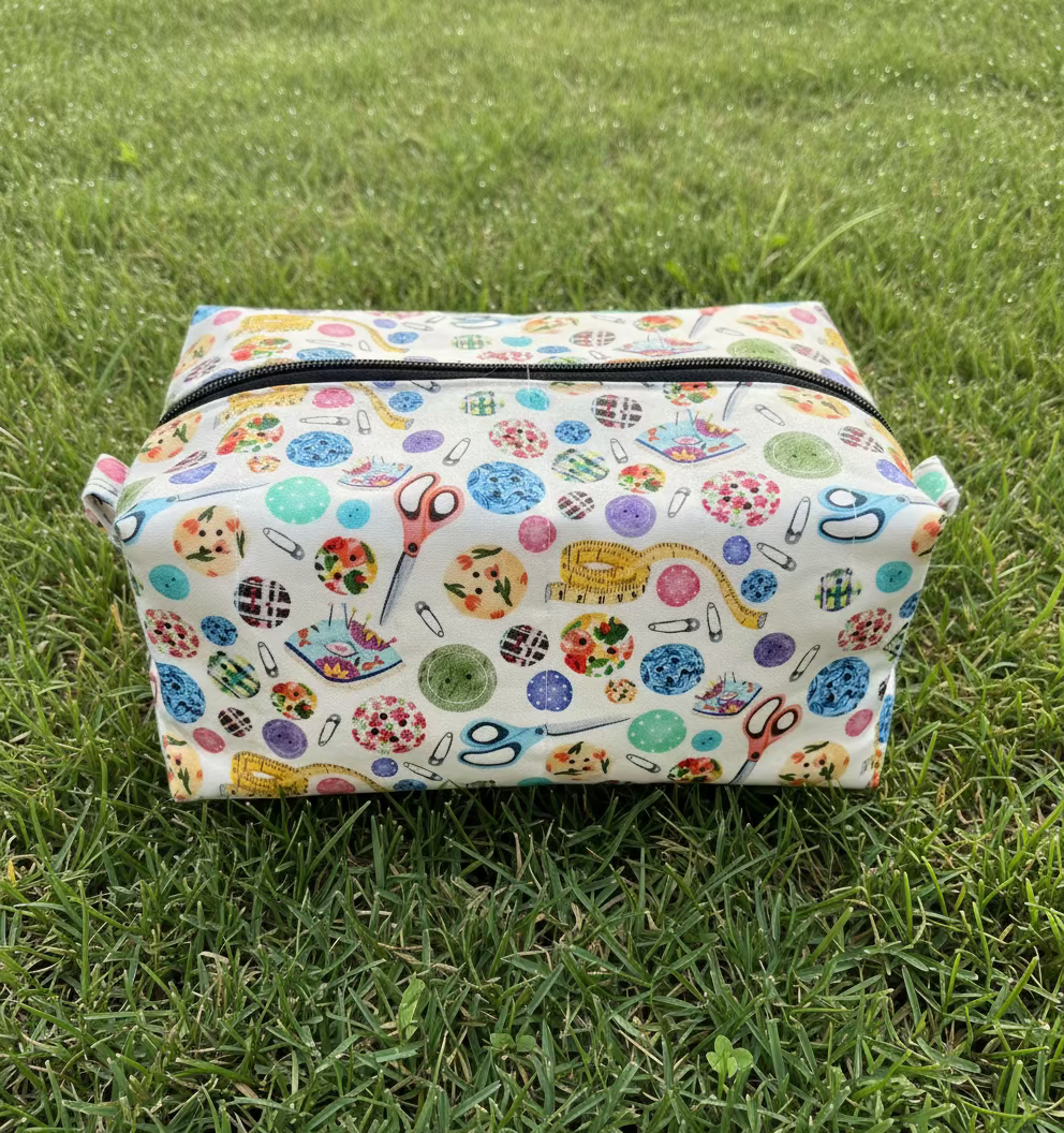 Crafter's Quilted Boxy Makeup Pouch