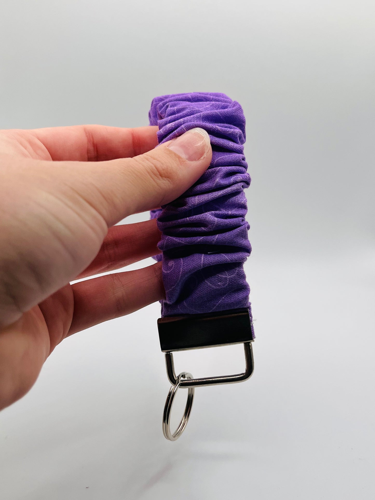 Purple / Magenta Handmade Key Wristlet Keychain Scrunchie Accessory