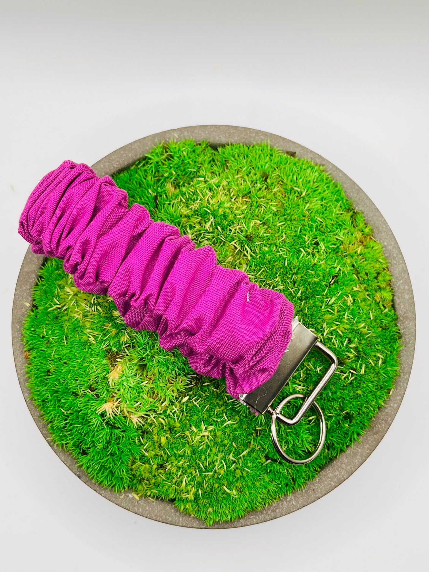 Purple / Magenta Handmade Key Wristlet Keychain Scrunchie Accessory