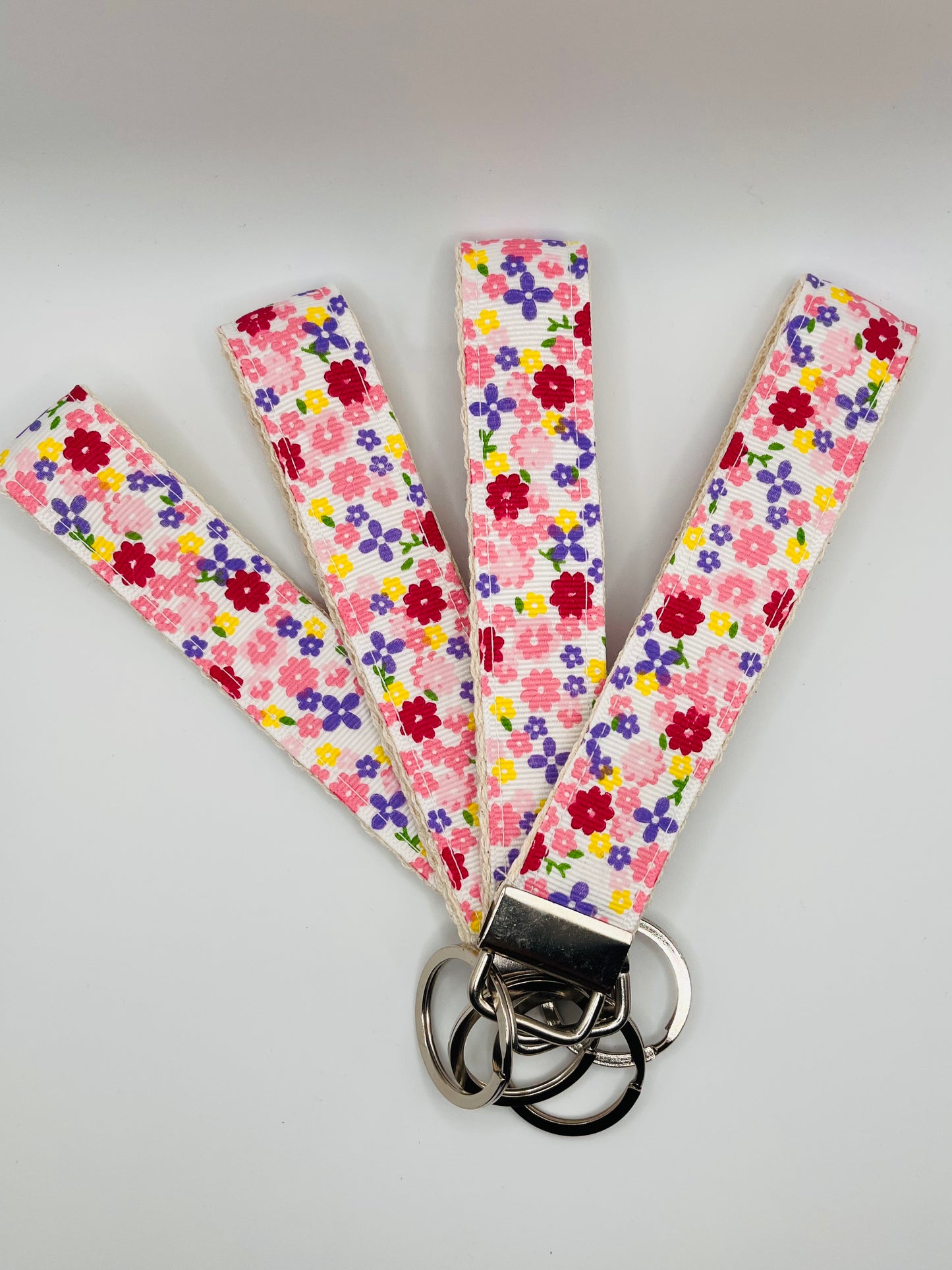 Floral Ribbon Handmade Key Wristlet key Accessory