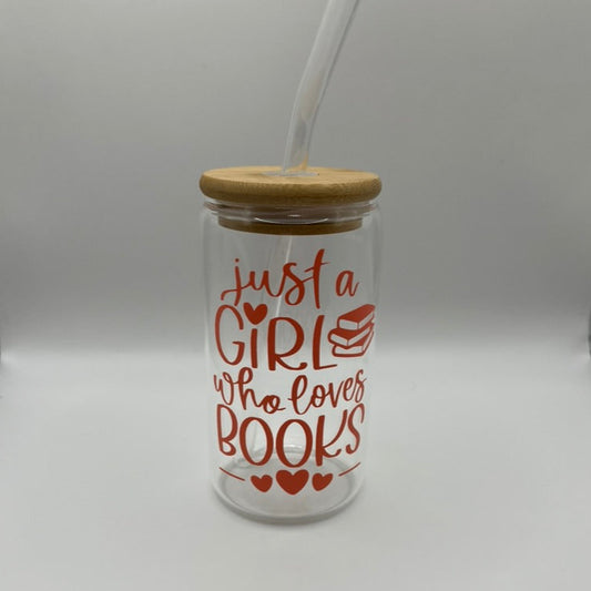 Just a girl who loves books Ice Coffee Glass Cup