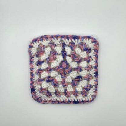 Crochet Purple & White Zipper Pouch