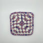 Crochet Purple & White Zipper Pouch