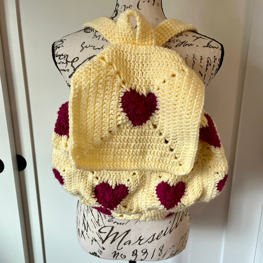 Crochet Heart Backpack