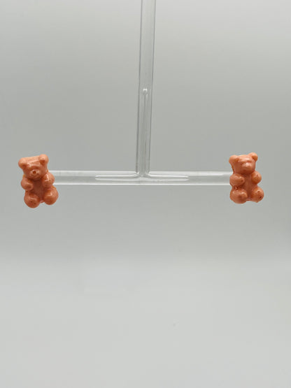 Peach colored Gummy Bear Resin earrings