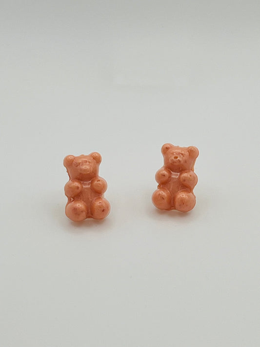 Peach colored Gummy Bear Resin earrings