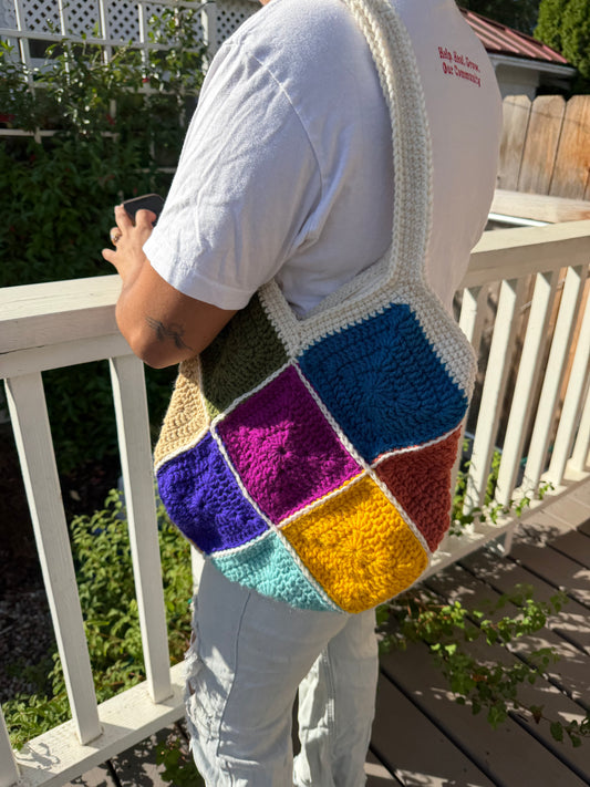 🌈 Crochet Colorful Tote bag 🌈
