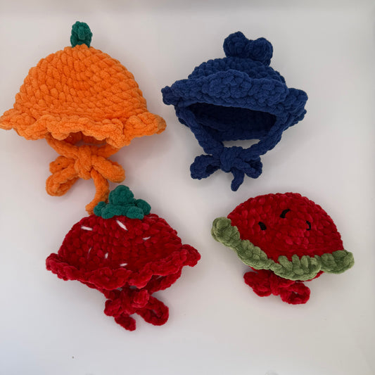 Crochet Fruit Themed  Duck Hats