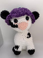 Crochet Plush Cow with Interchangeable Berry Hats
