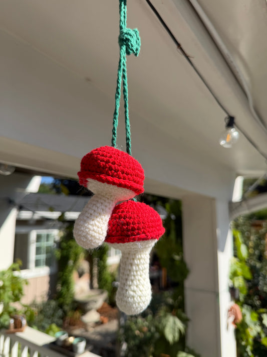 Mushroom car charm