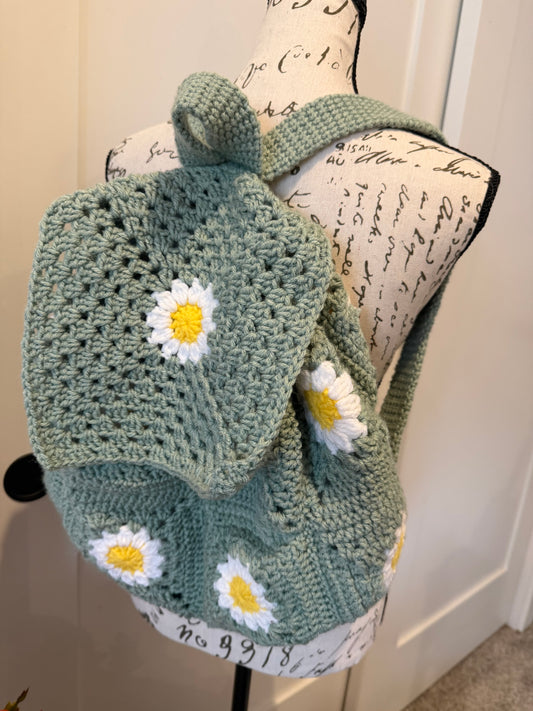 Crochet Daisy Backpack