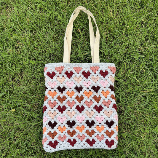 Crochet Heart Tote