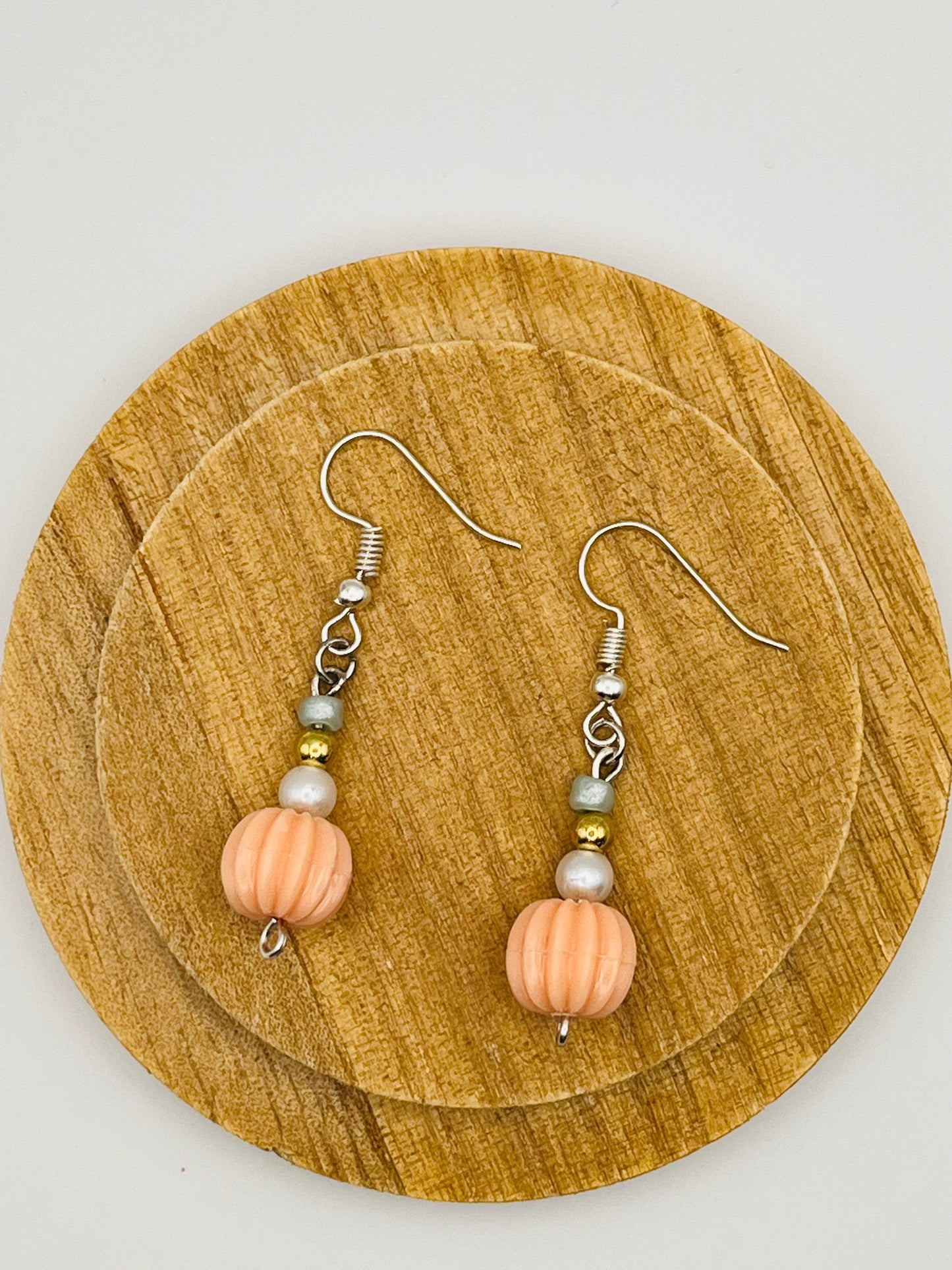 Peachy Beaded Earrings