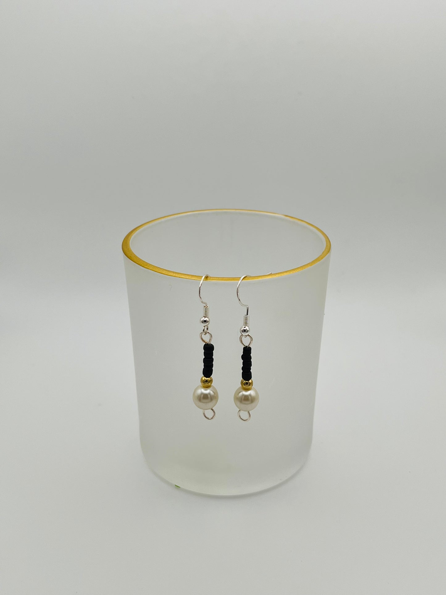 Black Fancy Beaded Earrings