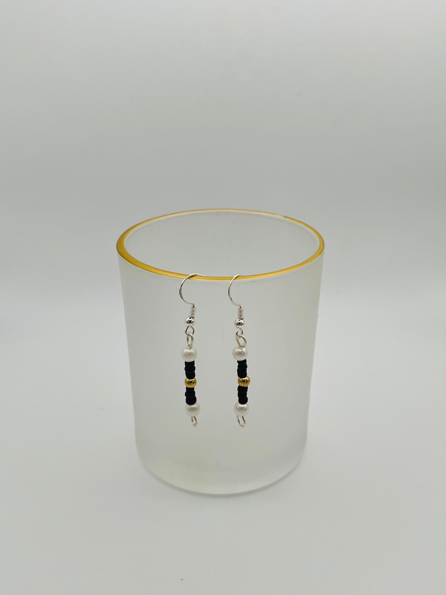 Black Fancy Beaded Earrings