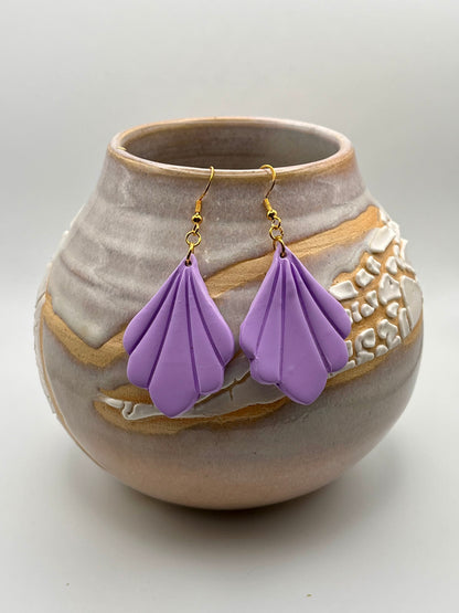 Scallop Flower Clay Earrings