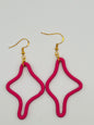 Crazy Shaped Pink Clay Earrings