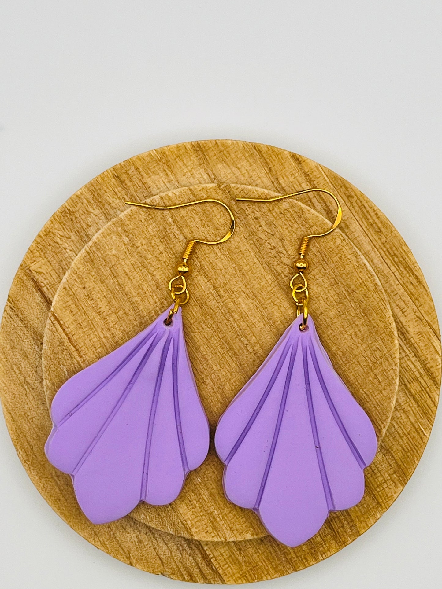 Scallop Flower Clay Earrings