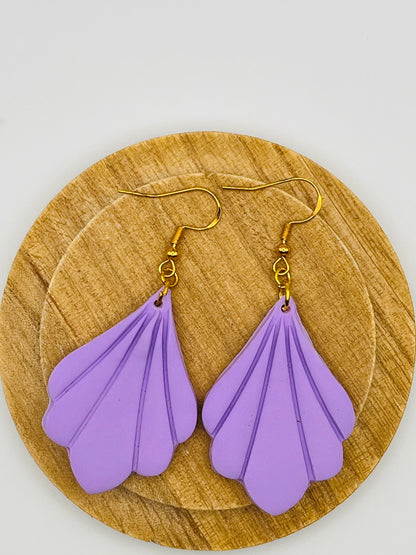 Scallop Flower Clay Earrings