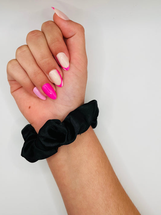 Black Polyester Scrunchies