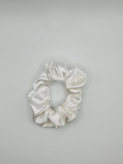 White & Gold  Polyester Scrunchies