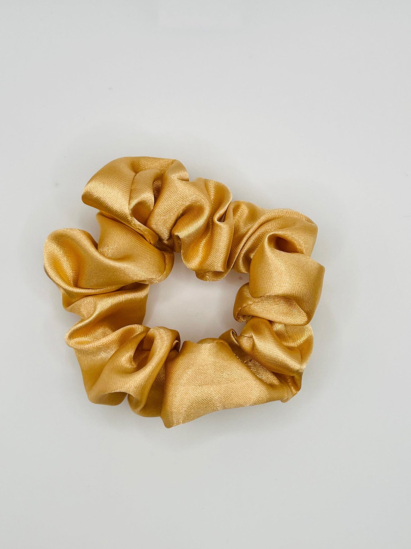 White & Gold  Polyester Scrunchies